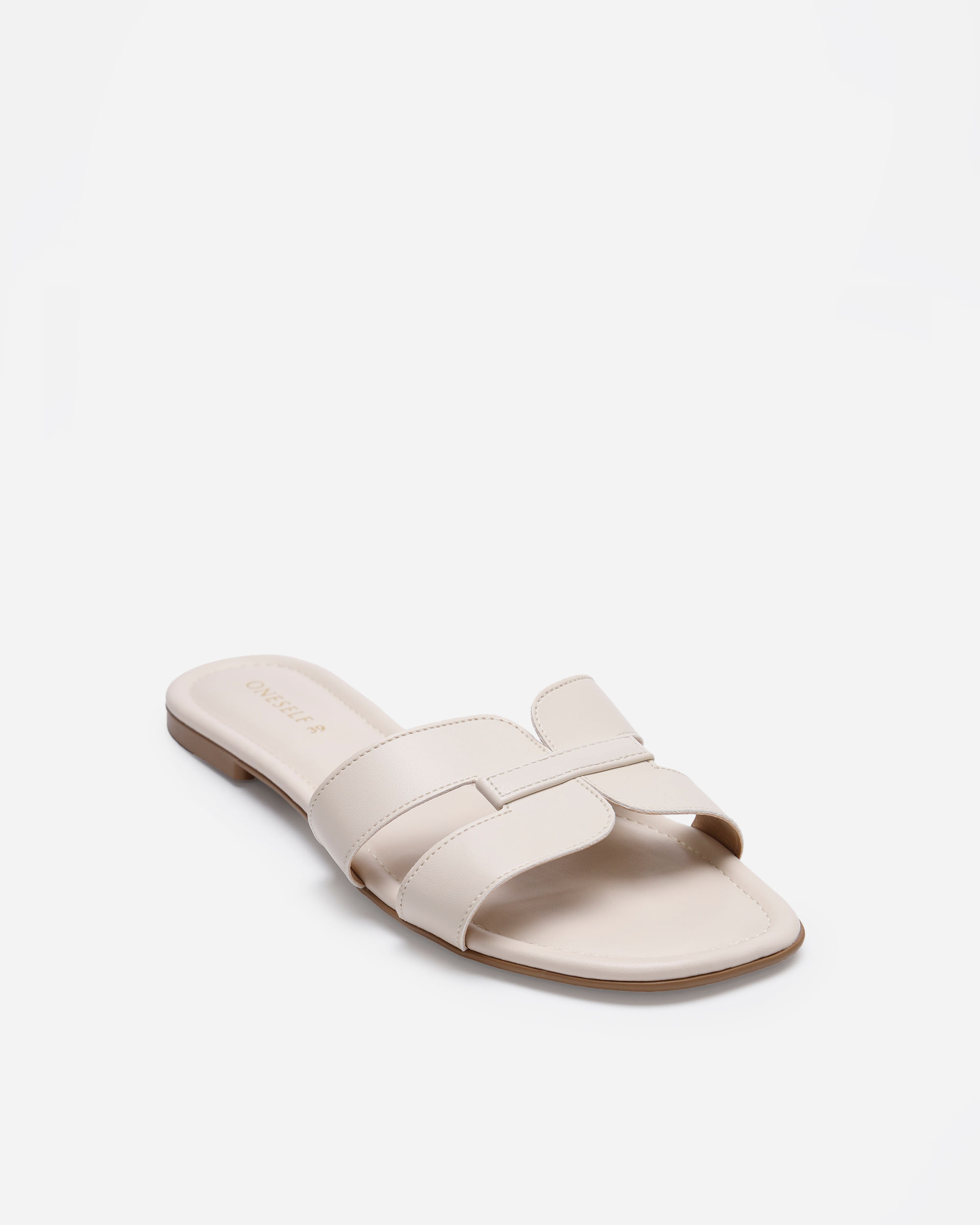 rasteirinha feminina com recorte oneself off white