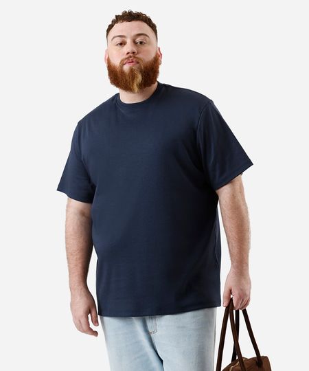 camiseta masculina de algodão peruano plus size azul GG3 camiseta masculina de algodão peruano plus size azul GG3