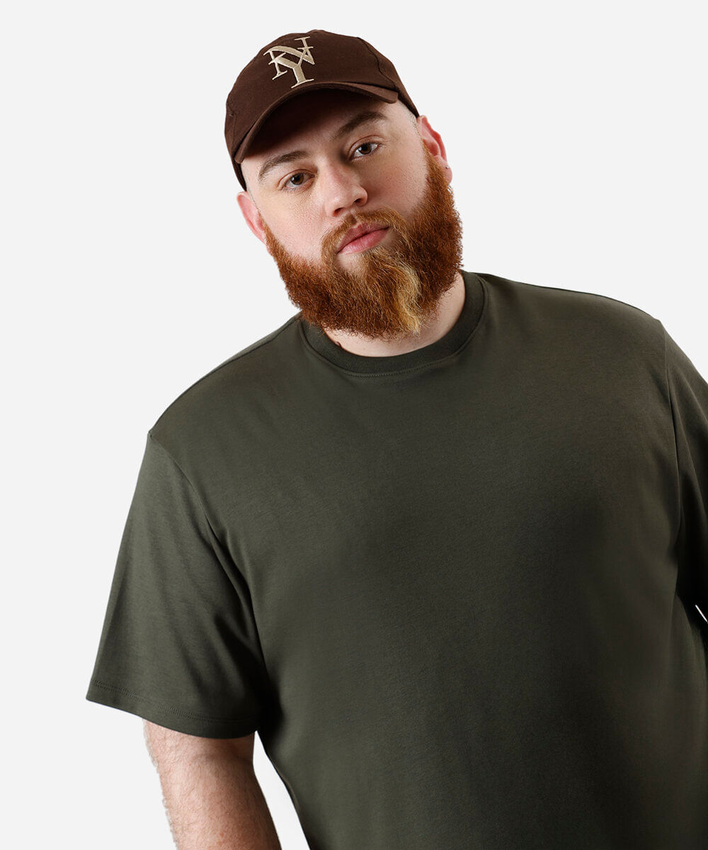 camiseta masculina de algodão peruano plus size verde