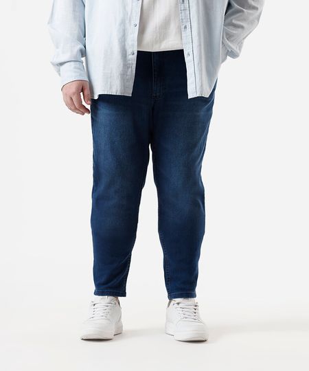 calça masculina slim comfort jeans azul 54