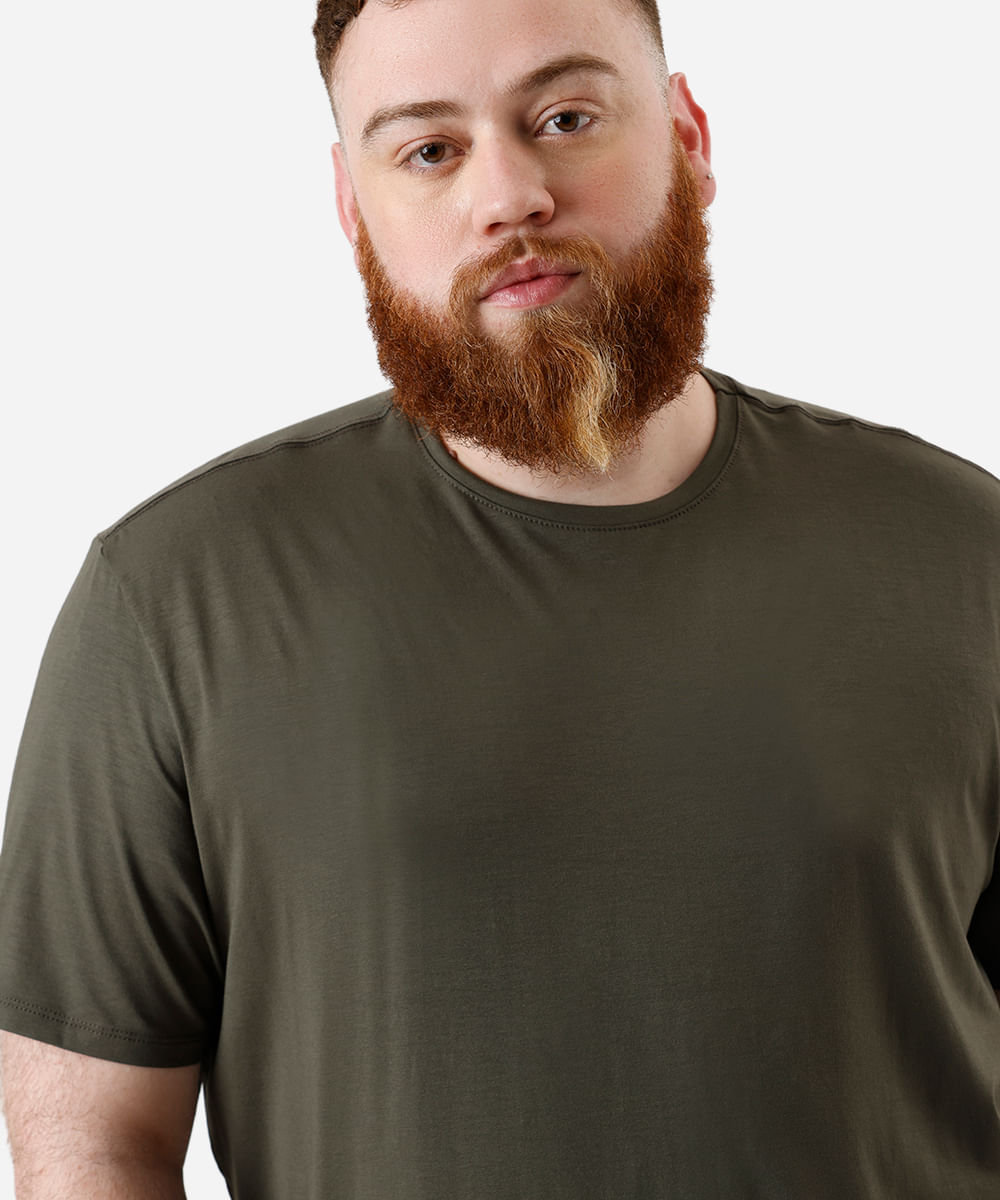 camiseta comfort masculina manga curta AIRtech plus size verde