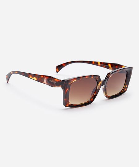 Oculos de sol quadrado feminino marrom UNICO