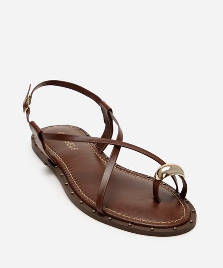 rasteirinha com aviamento oneself marrom 34