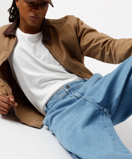 calça baggy masculina jeans azul 38