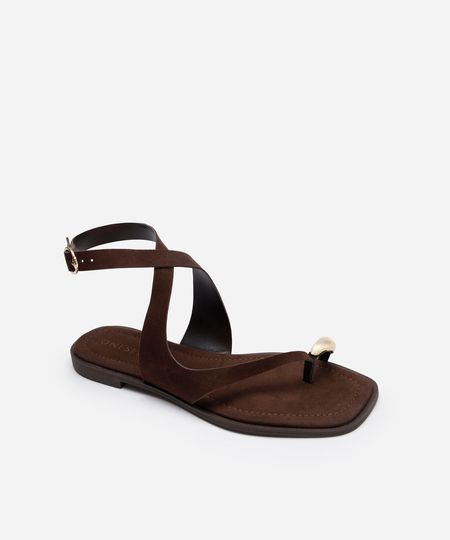 rasteirinha texturizada oneself marrom 36