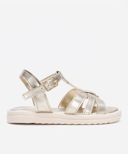 sandália infantil com tiras dourada 20 sandália infantil com tiras dourada 20