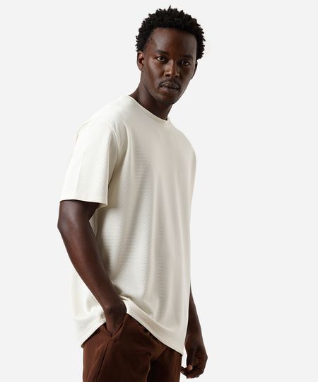 camiseta masculina esportiva ace texturizada off white M