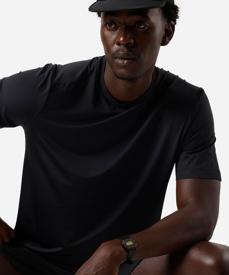 camiseta masculina esportiva ace com proteção uv preta G