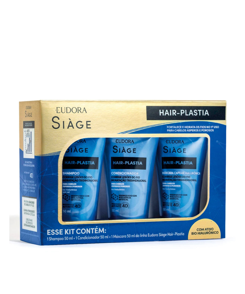 kit eudora siàge miniaturas hair plastia 3x50ml
