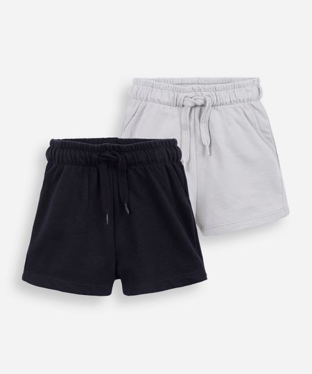 kit de 2 shorts infantis de moletom colorido 2 kit de 2 shorts infantis de moletom colorido 2