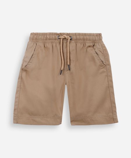bermuda infantil de sarja cós elástico bege 8 bermuda infantil de sarja cós elástico bege 8