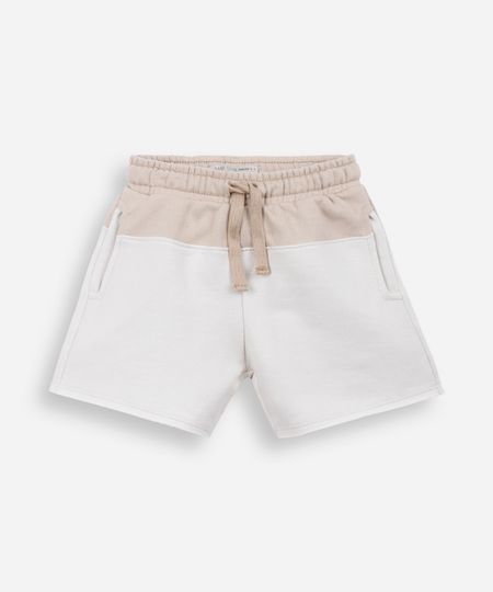 short infantil de moletom com recorte cós elástico colorido 1 short infantil de moletom com recorte cós elástico colorido 1