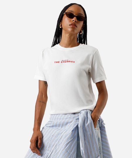 camiseta feminina de algodão hello kitty off white M