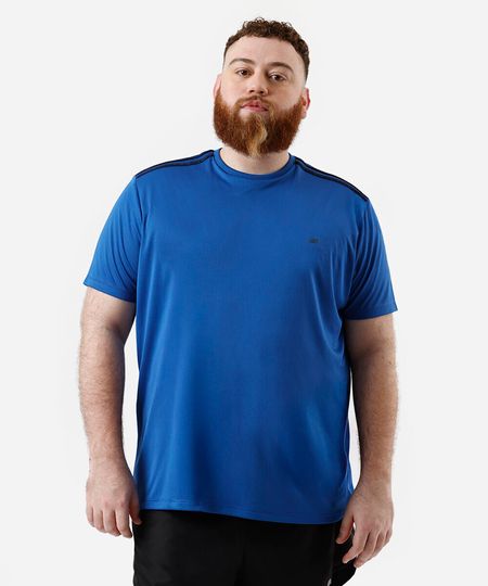 camiseta masculina esportiva ace com listras plus size azul GG2 camiseta masculina esportiva ace com listras plus size azul GG2