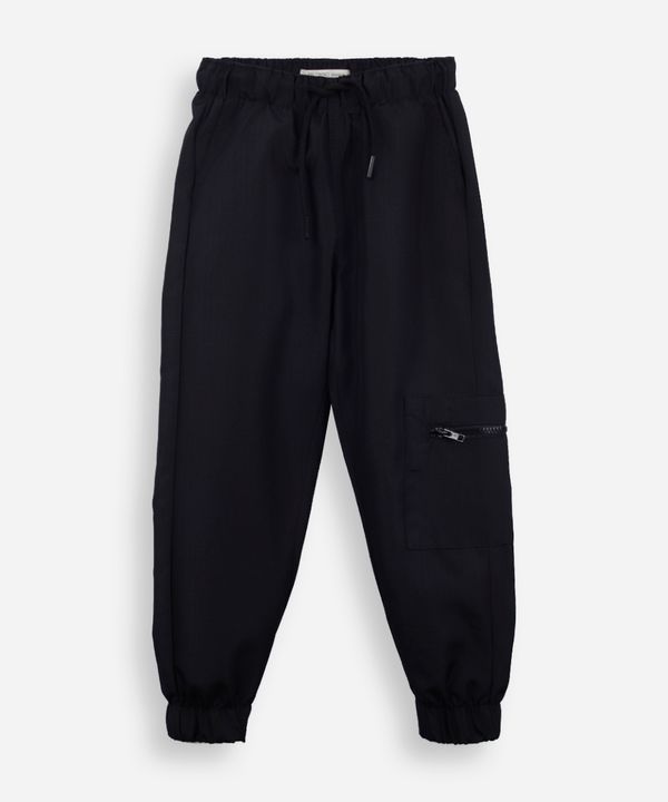 calça jogger infantil bolso com zíper preta 6