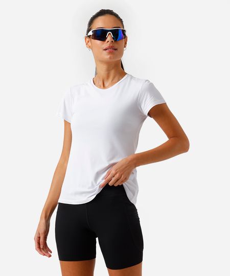 blusa feminina de poliamida esportiva ace com recorte branca P