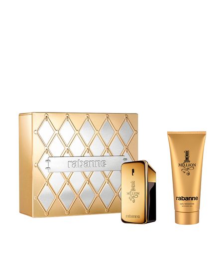 kit perfume masculino rabanne 1 million eau de toilette 50ml e gel de banho 100ml UNICO