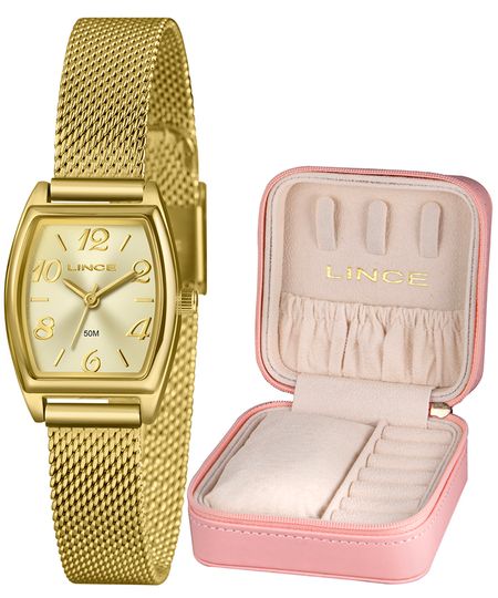 kit relógio feminino lince analógico lqgh278l22 c2kx pj dourado UNICO kit relógio feminino lince analógico lqgh278l22 c2kx pj dourado UNICO