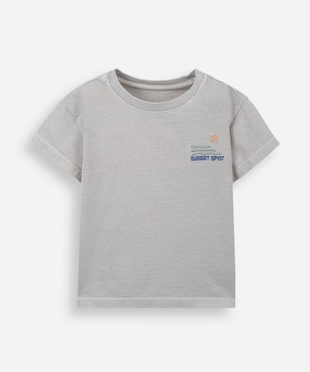 camiseta infantil algodão cinza 2 camiseta infantil algodão cinza 2