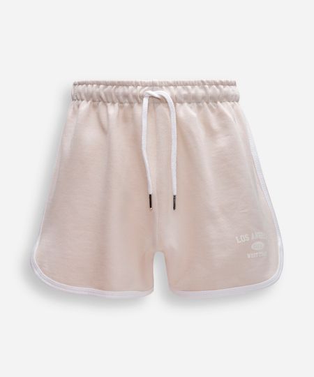short infantil moletinho los angeles bege 12