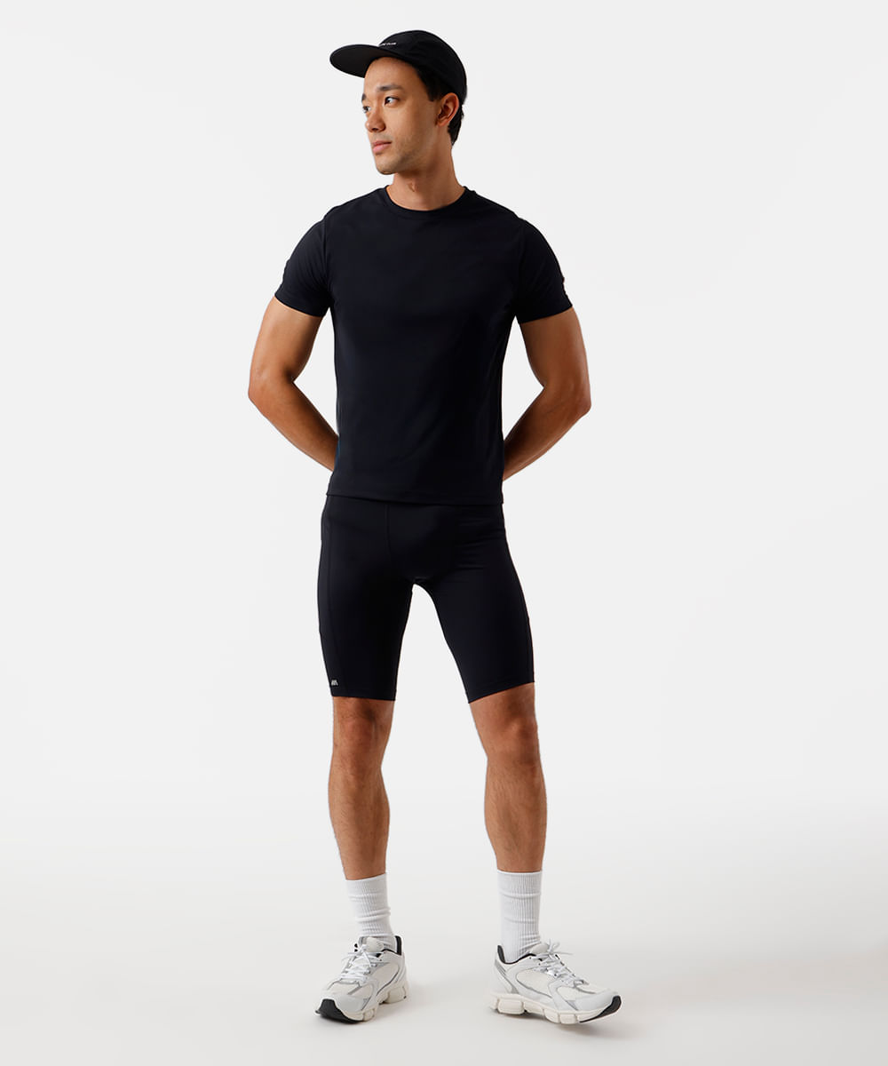 bermuda biker masculina com bolso esportiva ace preta