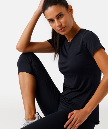 blusa feminina de poliamida esportiva ace com recorte preta P blusa feminina de poliamida esportiva ace com recorte preta P