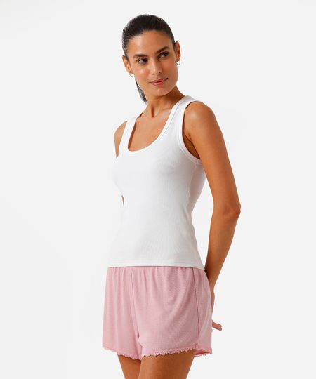 short de pijama feminino avulso com renda canelado rosa PP short de pijama feminino avulso com renda canelado rosa PP