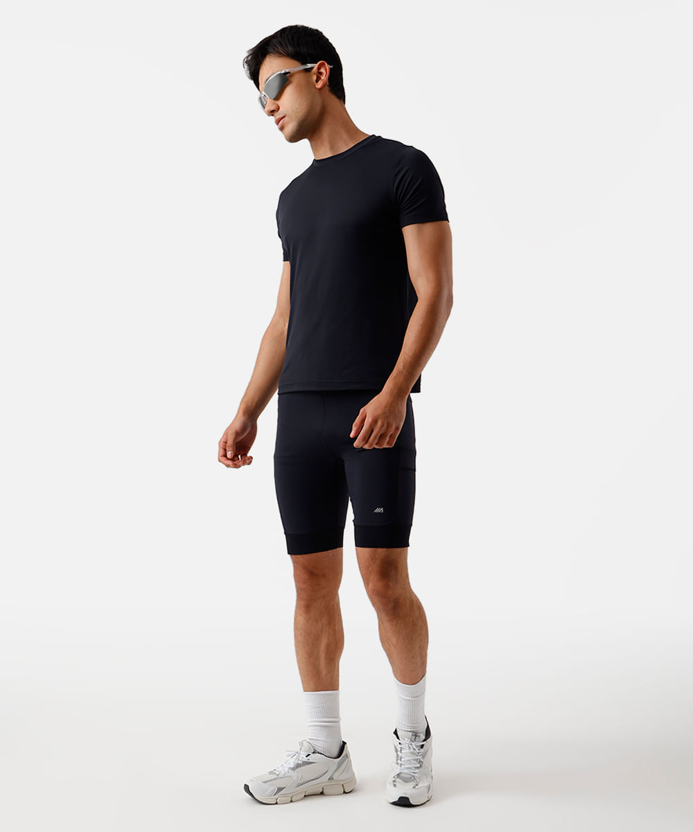 bermuda masculina de compressão esportiva ace preta