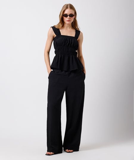 calça pijama feminina texturizada cós elástico mindset preta PP calça pijama feminina texturizada cós elástico mindset preta PP