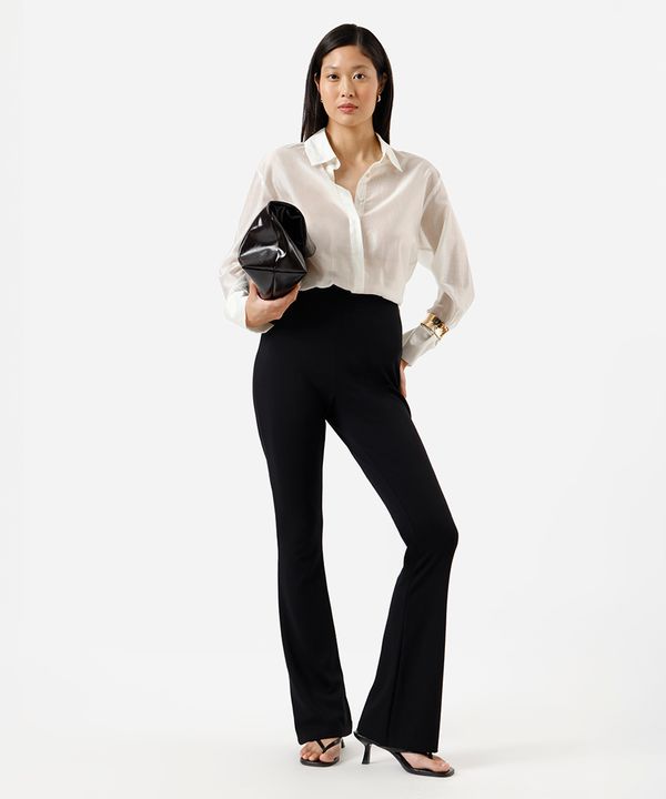 calça flare feminina com viscose preta PP