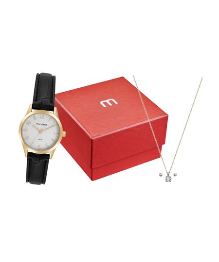 kit relógio feminino mondaine analógico 32794lpmkdh1k1 dourado UNICO