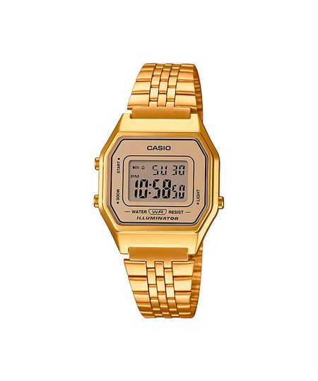 relógio feminino casio digital la680wga 9df dourado UNICO relógio feminino casio digital la680wga 9df dourado UNICO