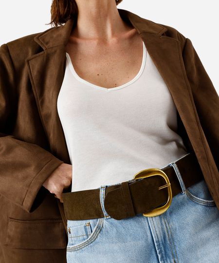 cinto largo texturizado verde 105CM cinto largo texturizado verde 105CM