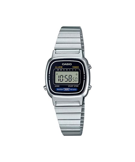 relógio feminino casio digital la670wa 1df prateado UNICO