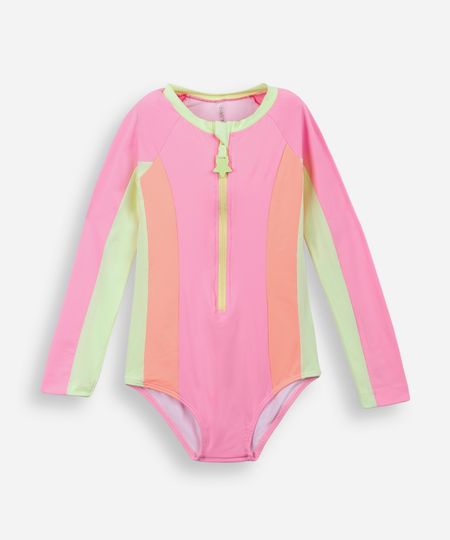 maiô infantil com recortes manga longa rosa 6 maiô infantil com recortes manga longa rosa 6