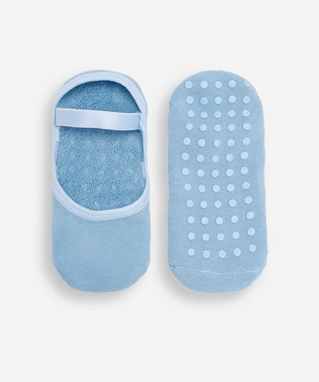 meia feminina sapatilha com antiderrapante azul 34-39 meia feminina sapatilha com antiderrapante azul 34-39