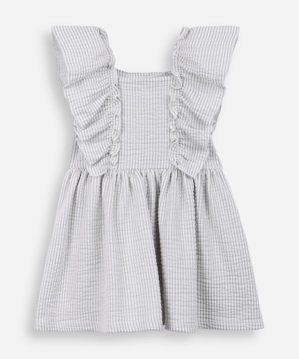 vestido infantil com algodão listrado texturizado verde 12-18
