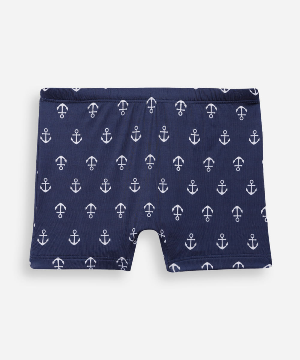 sunga boxer infantil âncoras azul