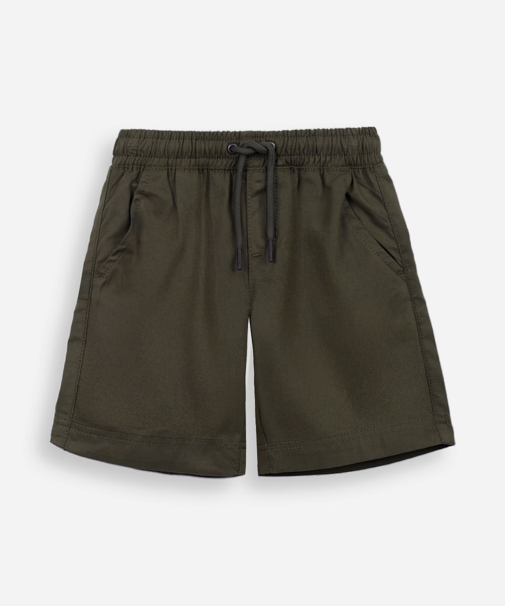 bermuda infantil de sarja cós elástico verde
