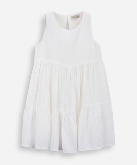 vestido infantil de viscose com recortes texturizado off white 2 vestido infantil de viscose com recortes texturizado off white 2