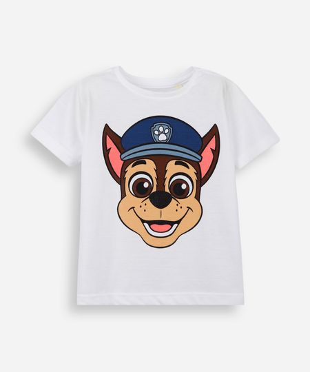 camiseta infantil de algodão patrulha canina off white 4 camiseta infantil de algodão patrulha canina off white 4