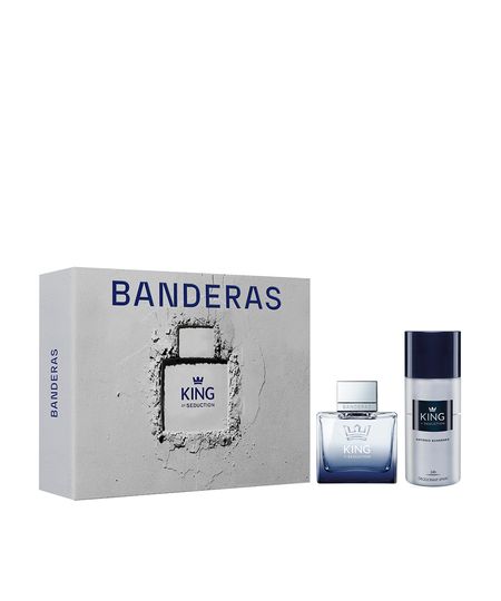 kit perfume masculino banderas king of seduction eau de toilette for men 100ml e desodorante spray 24h 150ml UNICO