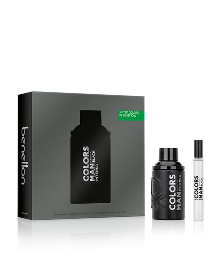kit perfume masculino benetton united colors man black intenso eau de parfum 10ml e 100ml UNICO kit perfume masculino benetton united colors man black intenso eau de parfum 10ml e 100ml UNICO