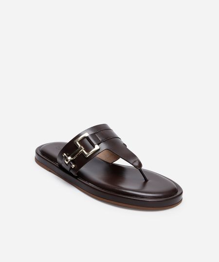 rasteirinha com fivela oneself marrom 34 rasteirinha com fivela oneself marrom 34