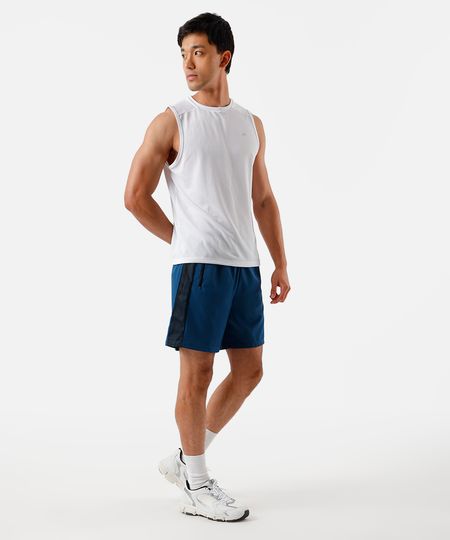 bermuda masculina com recorte lateral esportiva ace azul GG