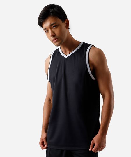 regata basquete masculina esportiva ace gola v preta G