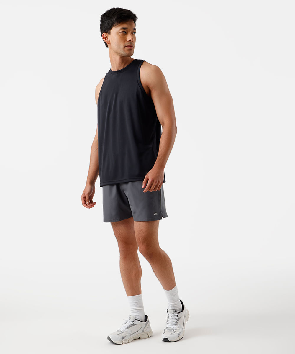 short masculino esportivo ace cós elástico cinza