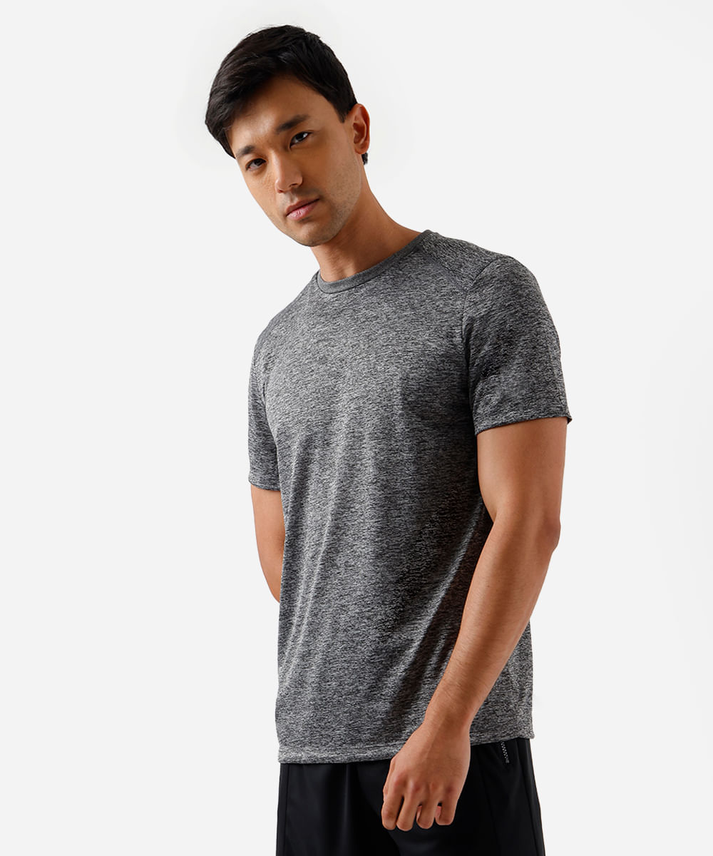 camiseta masculina esportiva ace com recorte cinza