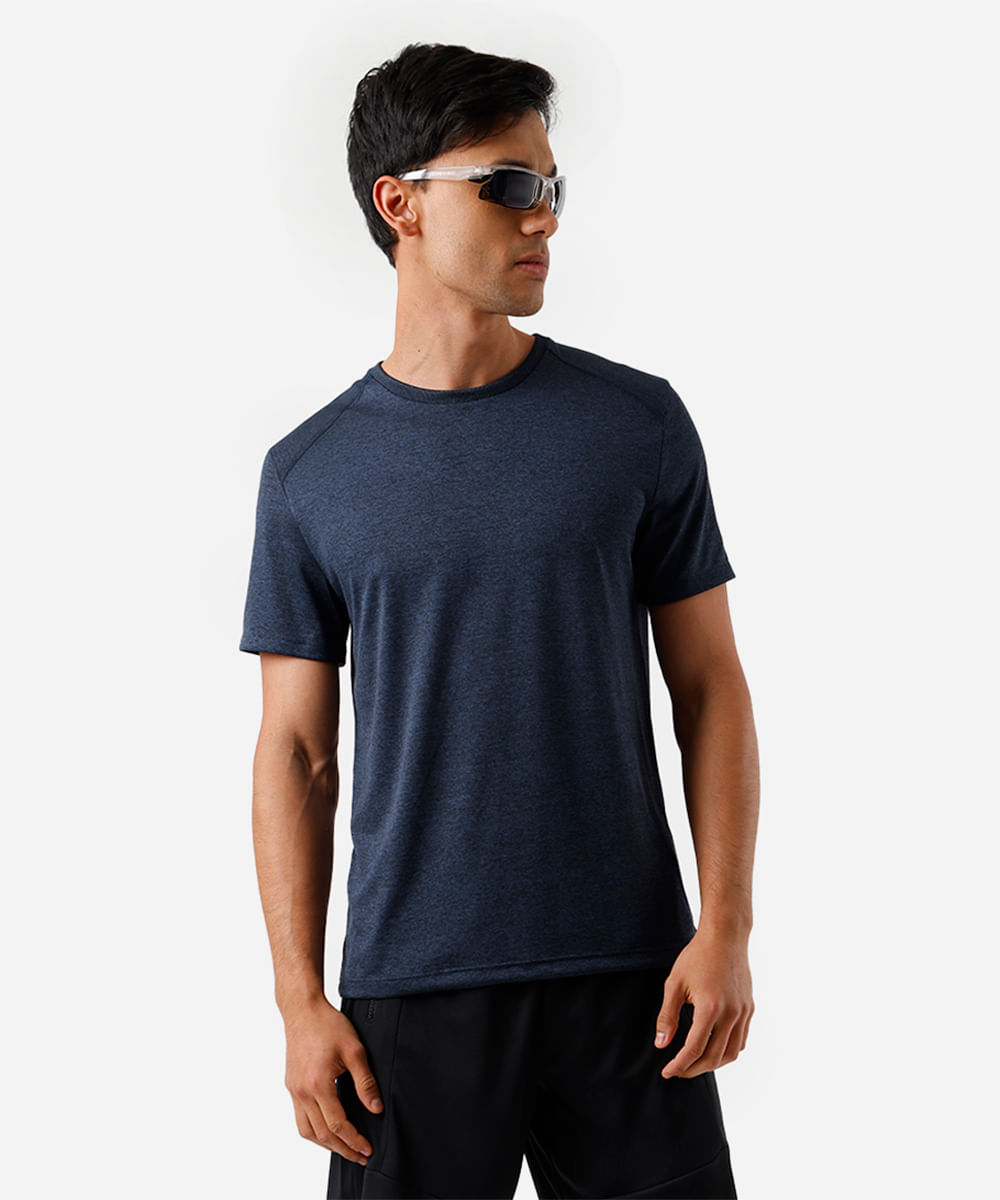 camiseta masculina esportiva ace com recorte azul