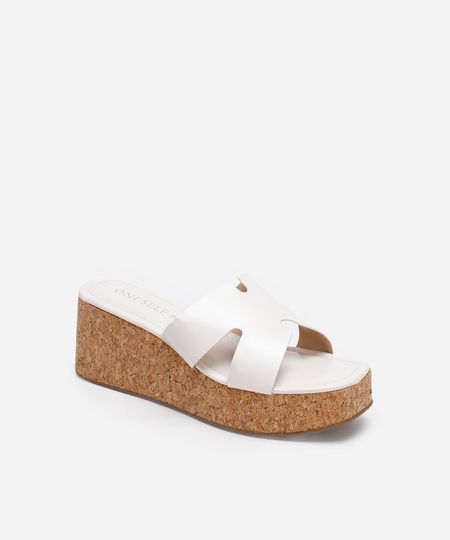 sandália plataforma com recortes oneself off white 35
